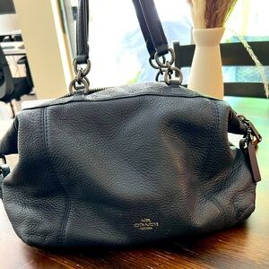 Navy blue Coach purse w/long strap additionally included